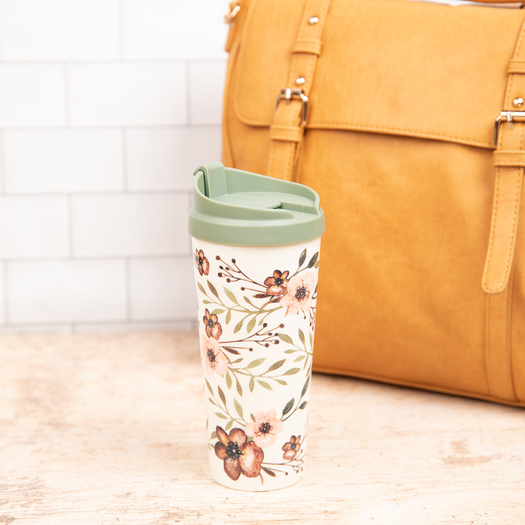 Floral Coffee Tumbler by Steel Mill