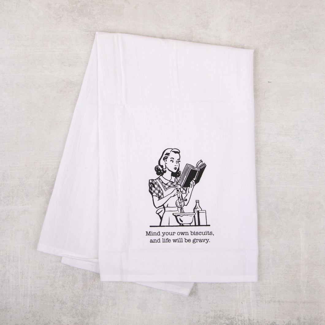 Aunt Martha's Dirty Laundry Mind Your Biscuits Tea Towel